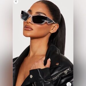 Fashion Nova Black and Clear Sunglasses